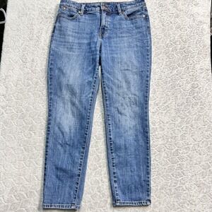 Talbots Slim Ankle Jeans Medium Wash Stretch Cotton Blend Womens Size 8P